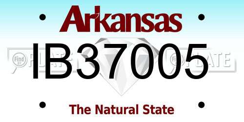 IB37005 Arkansas License Plate