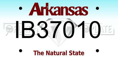 IB37010 Arkansas License Plate