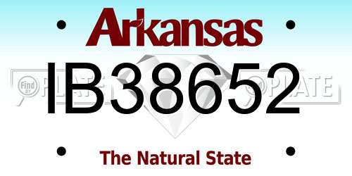IB38652 Arkansas License Plate
