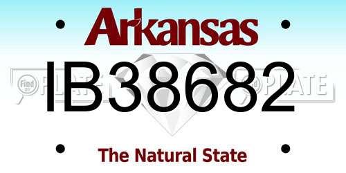 IB38682 Arkansas License Plate
