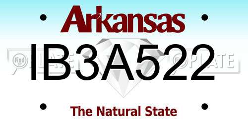 IB3A522 Arkansas License Plate