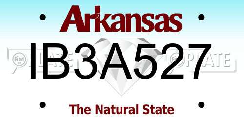 IB3A527 Arkansas License Plate