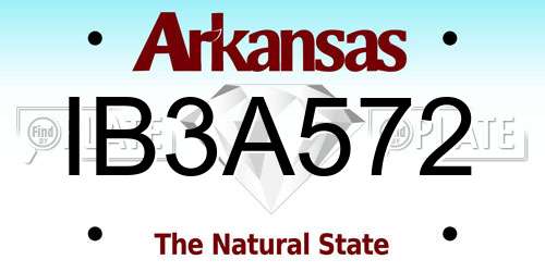 IB3A572 Arkansas License Plate