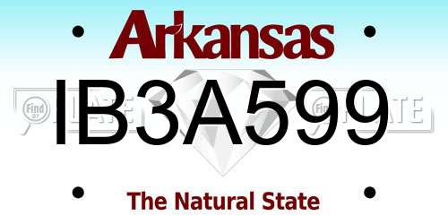 IB3A599 Arkansas License Plate