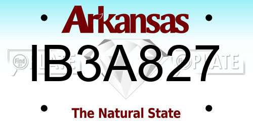 IB3A827 Arkansas License Plate
