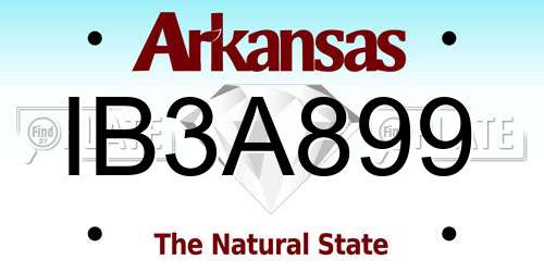 IB3A899 Arkansas License Plate