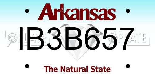 IB3B657 Arkansas License Plate