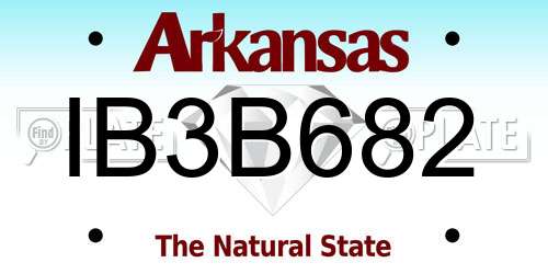 IB3B682 Arkansas License Plate