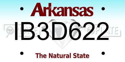 IB3D622 Arkansas License Plate