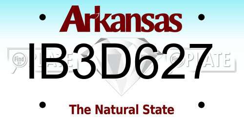 IB3D627 Arkansas License Plate