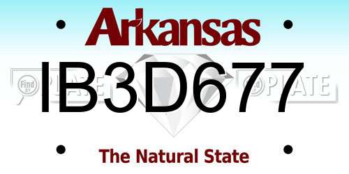 IB3D677 Arkansas License Plate