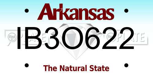 IB3O622 Arkansas License Plate