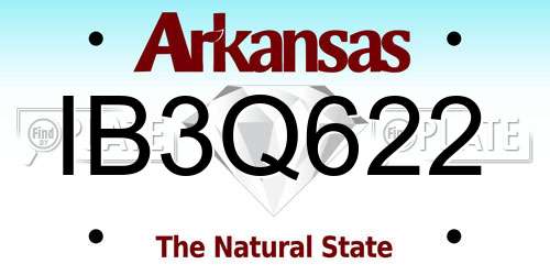 IB3Q622 Arkansas License Plate