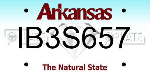 IB3S657 Arkansas License Plate
