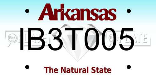 IB3T005 Arkansas License Plate