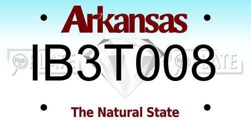 IB3T008 Arkansas License Plate