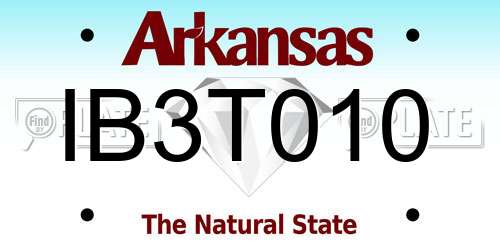 IB3T010 Arkansas License Plate