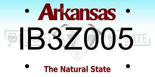IB3Z005 Arkansas License Plate
