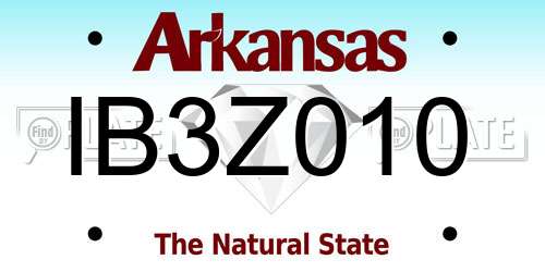 IB3Z010 Arkansas License Plate