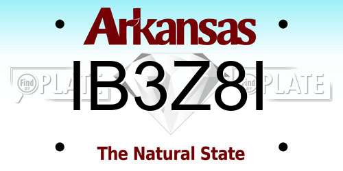 IB3Z8I Arkansas License Plate