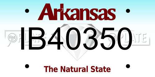 IB40350 Arkansas License Plate
