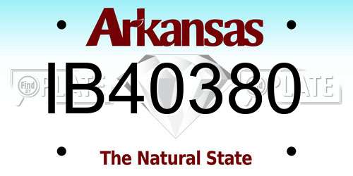 IB40380 Arkansas License Plate