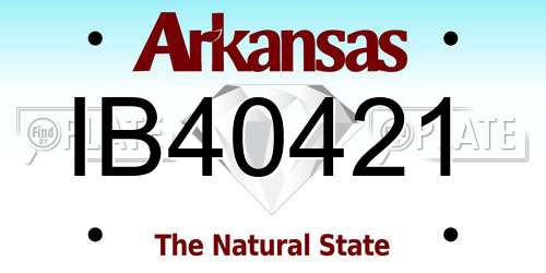 IB40421 Arkansas License Plate
