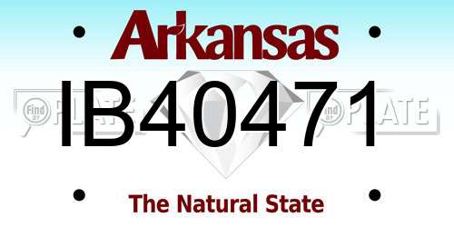 IB40471 Arkansas License Plate