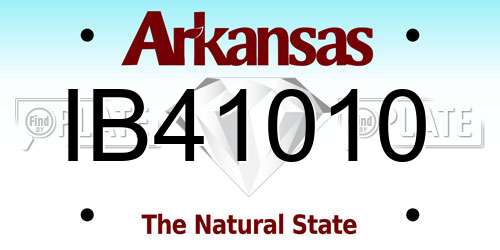 IB41010 Arkansas License Plate