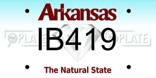 IB419 Arkansas License Plate