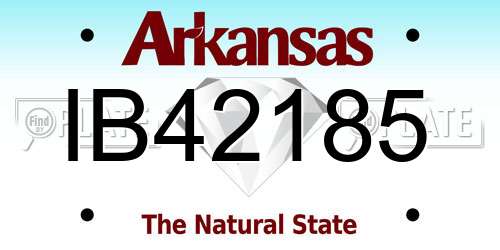 IB42185 Arkansas License Plate