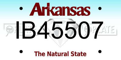 IB45507 Arkansas License Plate