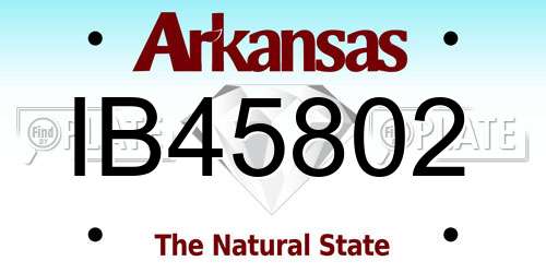 IB45802 Arkansas License Plate