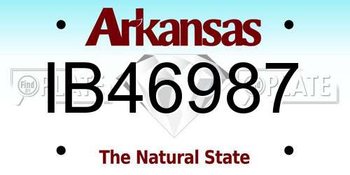 IB46987 Arkansas License Plate