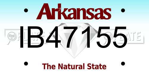 IB47155 Arkansas License Plate