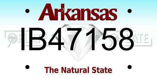 IB47158 Arkansas License Plate