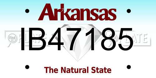 IB47185 Arkansas License Plate