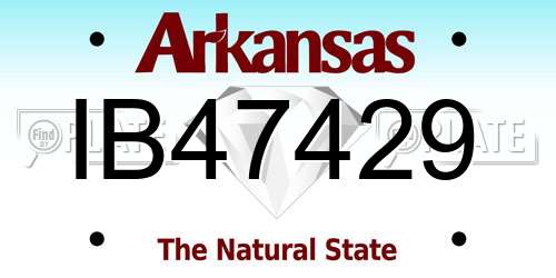 IB47429 Arkansas License Plate
