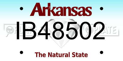 IB48502 Arkansas License Plate