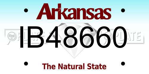 IB48660 Arkansas License Plate
