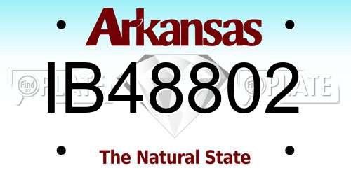 IB48802 Arkansas License Plate