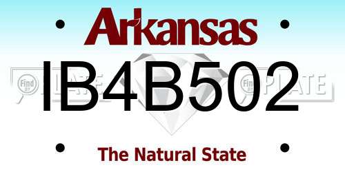 IB4B502 Arkansas License Plate