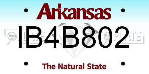 IB4B802 Arkansas License Plate