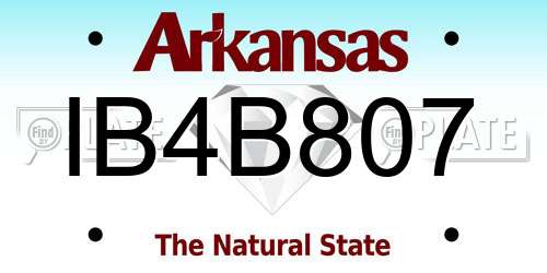 IB4B807 Arkansas License Plate