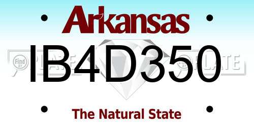 IB4D350 Arkansas License Plate