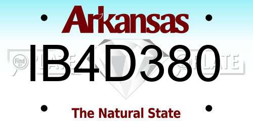 IB4D380 Arkansas License Plate