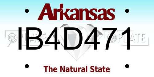 IB4D471 Arkansas License Plate