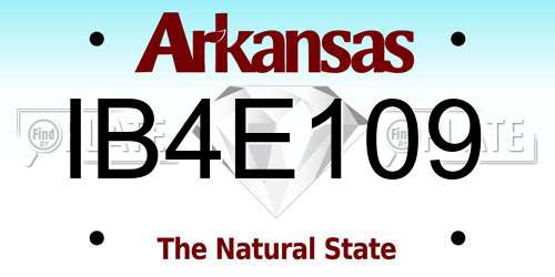 IB4E109 Arkansas License Plate