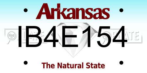 IB4E154 Arkansas License Plate