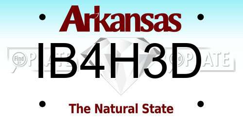 IB4H3D Arkansas License Plate